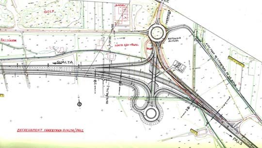 Plànol enllaç variant amb Torroella Plànol enllaç variant amb Torroella