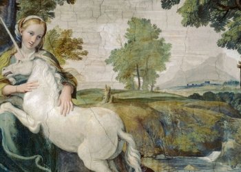 La dama i l'unicorn, fresc del Palau Farnesio de Roma