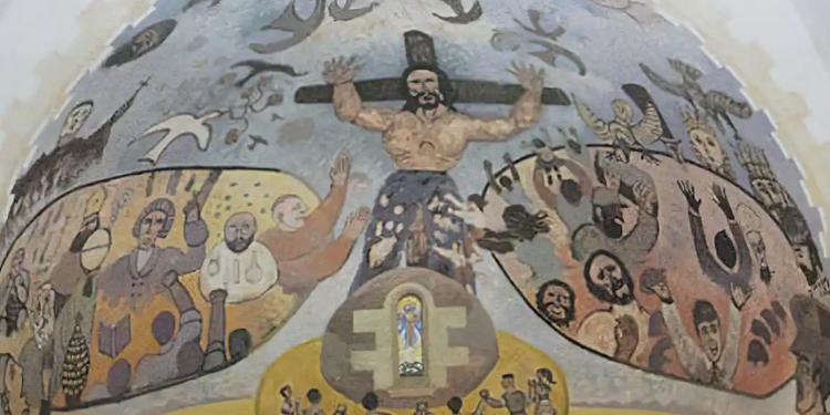 Un mural polèmic a l’església de Palau-Sator